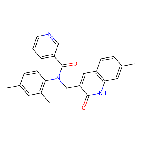 N-(2,4-dimethylphenyl)-N-((2-hydroxy-7-methylquinolin-3-yl)methyl)nicotinamide structure