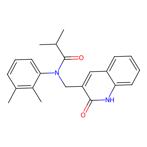 N-(2,3-dimethylphenyl)-2-methyl-N-[(2-oxo-1H-quinolin-3-yl)methyl]propanamide structure