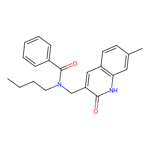 N-butyl-N-[(7-methyl-2-oxo-1H-quinolin-3-yl)methyl]benzamide structure