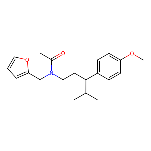 N-(furan-2-ylmethyl)-N-[3-(4-methoxyphenyl)-4-methylpentyl]acetamide structure