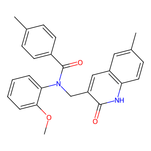 N-((2-hydroxy-6-methylquinolin-3-yl)methyl)-N-(2-methoxyphenyl)-4-methylbenzamide structure