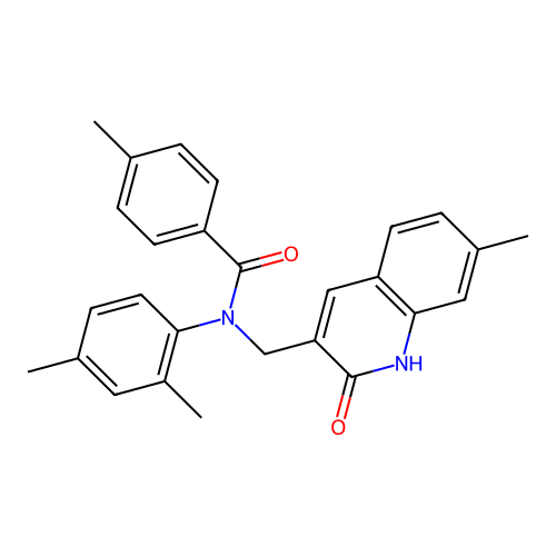 N-(2,4-dimethylphenyl)-N-((2-hydroxy-7-methylquinolin-3-yl)methyl)-4-methylbenzamide structure