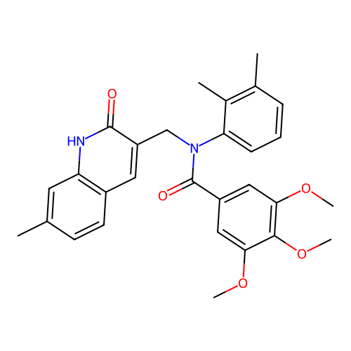 N-(2,3-dimethylphenyl)-3,4,5-trimethoxy-N-[(7-methyl-2-oxo-1H-quinolin-3-yl)methyl]benzamide structure