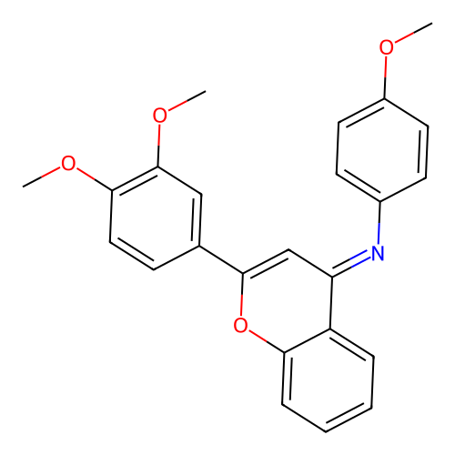 (E)-N-(2-(3,4-dimethoxyphenyl)-4H-chromen-4-ylidene)-4-methoxyaniline structure