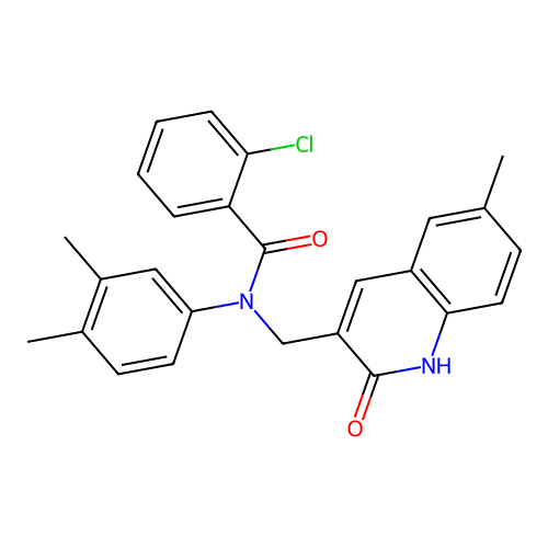2-chloro-N-(3,4-dimethylphenyl)-N-((2-hydroxy-6-methylquinolin-3-yl)methyl)benzamide structure