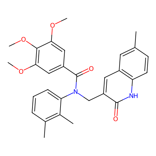 N-(2,3-dimethylphenyl)-3,4,5-trimethoxy-N-[(6-methyl-2-oxo-1H-quinolin-3-yl)methyl]benzamide structure