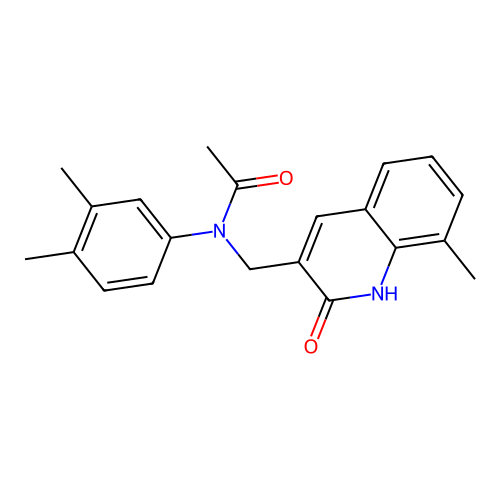 N-(3,4-dimethylphenyl)-N-[(8-methyl-2-oxo-1H-quinolin-3-yl)methyl]acetamide structure