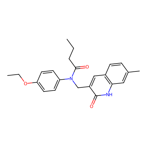 N-(4-ethoxyphenyl)-N-[(7-methyl-2-oxo-1H-quinolin-3-yl)methyl]butanamide structure