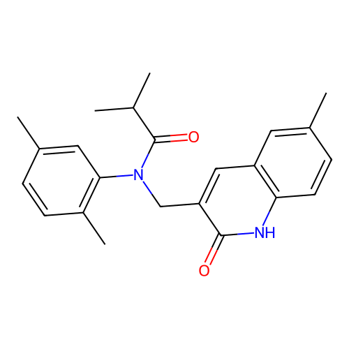 N-(2,5-dimethylphenyl)-N-((2-hydroxy-6-methylquinolin-3-yl)methyl)isobutyramide structure