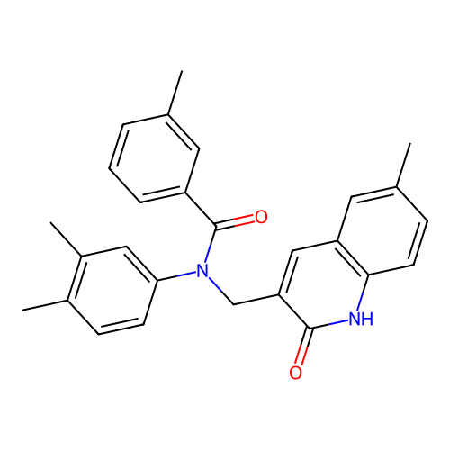 N-(3,4-dimethylphenyl)-N-((2-hydroxy-6-methylquinolin-3-yl)methyl)-3-methylbenzamide structure