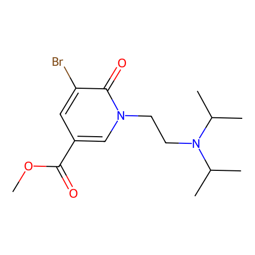 methyl 5-bromo-1-(2-(diisopropylamino)ethyl)-6-oxo-1,6-dihydropyridine-3-carboxylate structure