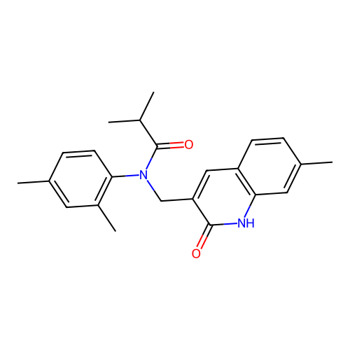 N-(2,4-dimethylphenyl)-N-((2-hydroxy-7-methylquinolin-3-yl)methyl)isobutyramide structure