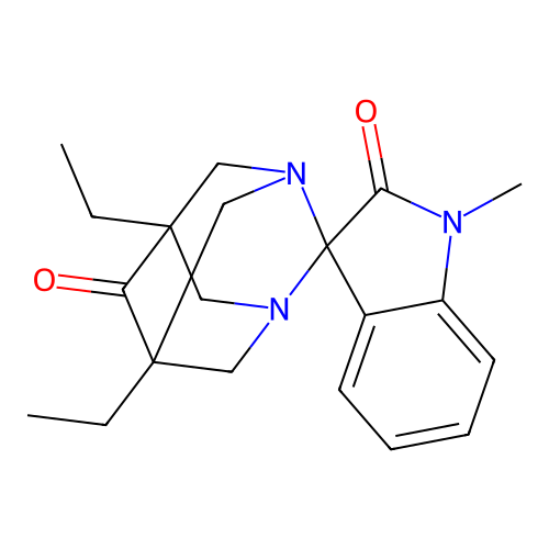 (5s,7s)-5,7-diethyl-1'-methyl-1,3-diazaspiro[adamantane-2,3'-indoline]-2',6-dione structure
