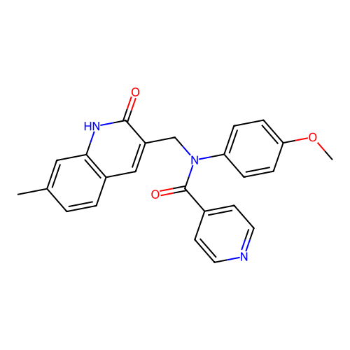 N-((2-hydroxy-7-methylquinolin-3-yl)methyl)-N-(4-methoxyphenyl)isonicotinamide structure