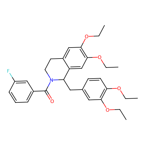 (1-(3,4-diethoxybenzyl)-6,7-diethoxy-3,4-dihydroisoquinolin-2(1H)-yl)(3-fluorophenyl)methanone structure