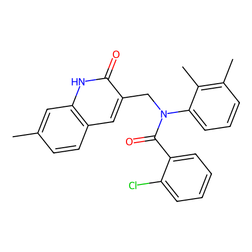 2-chloro-N-(2,3-dimethylphenyl)-N-((2-hydroxy-7-methylquinolin-3-yl)methyl)benzamide structure