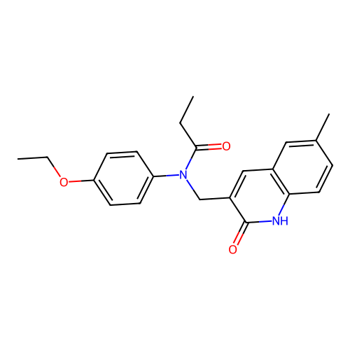 N-(4-ethoxyphenyl)-N-[(6-methyl-2-oxo-1H-quinolin-3-yl)methyl]propanamide structure