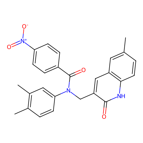 N-(3,4-dimethylphenyl)-N-((2-hydroxy-6-methylquinolin-3-yl)methyl)-4-nitrobenzamide structure