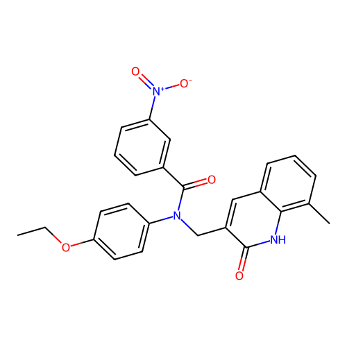 N-(4-ethoxyphenyl)-N-[(8-methyl-2-oxo-1H-quinolin-3-yl)methyl]-3-nitrobenzamide structure