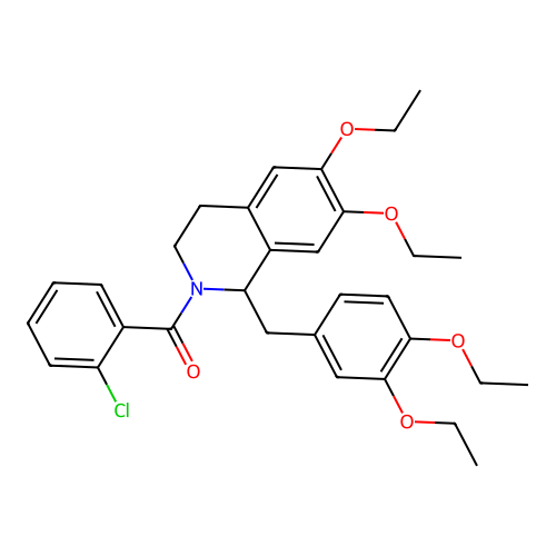 (2-chlorophenyl)(1-(3,4-diethoxybenzyl)-6,7-diethoxy-3,4-dihydroisoquinolin-2(1H)-yl)methanone structure
