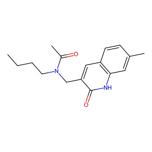 N-butyl-N-[(7-methyl-2-oxo-1H-quinolin-3-yl)methyl]acetamide structure