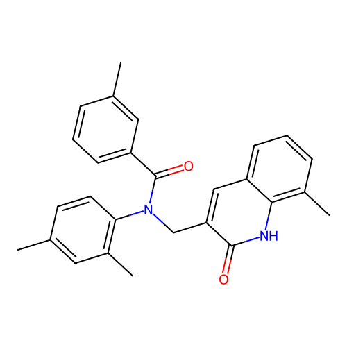 N-(2,4-dimethylphenyl)-N-((2-hydroxy-8-methylquinolin-3-yl)methyl)-3-methylbenzamide structure