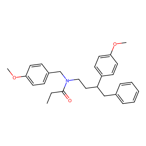 N-(4-methoxybenzyl)-N-(3-(4-methoxyphenyl)-4-phenylbutyl)propionamide structure