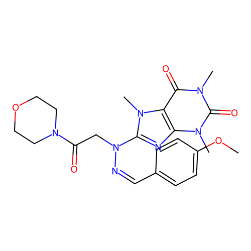 (Z)-8-(2-(4-methoxybenzylidene)-1-(2-morpholino-2-oxoethyl)hydrazinyl)-1,3,7-trimethyl-1H-purine-2,6(3H,7H)-dione structure