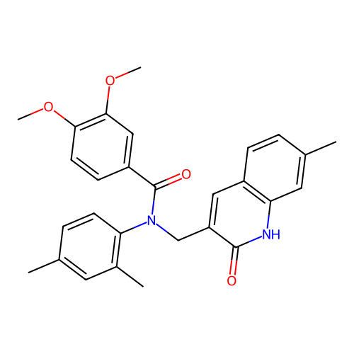N-(2,4-dimethylphenyl)-3,4-dimethoxy-N-[(7-methyl-2-oxo-1H-quinolin-3-yl)methyl]benzamide structure