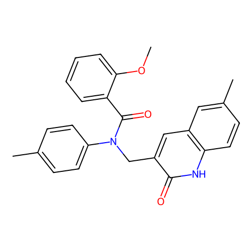 N-((2-hydroxy-6-methylquinolin-3-yl)methyl)-2-methoxy-N-(p-tolyl)benzamide structure