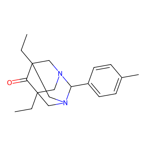 5,7-Diethyl-2-(4-methylphenyl)-1,3-diazatricyclo[3.3.1.1~3,7~]decan-6-one structure