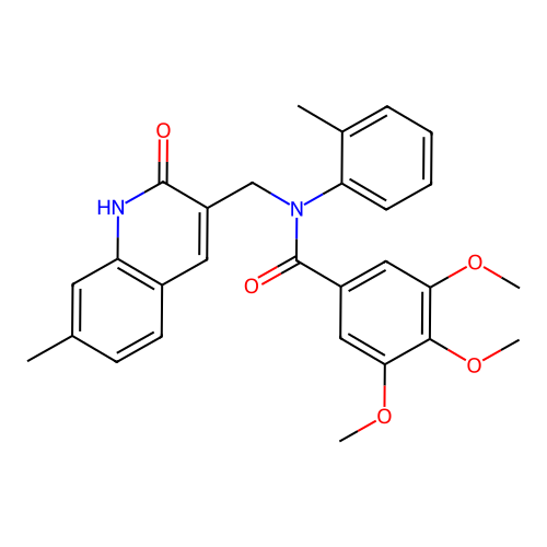 3,4,5-trimethoxy-N-[(7-methyl-2-oxo-1H-quinolin-3-yl)methyl]-N-(2-methylphenyl)benzamide structure