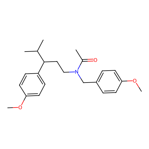 N-(4-methoxybenzyl)-N-(3-(4-methoxyphenyl)-4-methylpentyl)acetamide structure