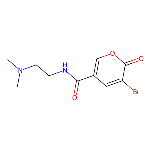 5-bromo-N-[2-(dimethylamino)ethyl]-6-oxopyran-3-carboxamide structure
