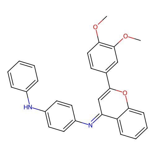 (E)-N1-(2-(3,4-dimethoxyphenyl)-4H-chromen-4-ylidene)-N4-phenylbenzene-1,4-diamine structure