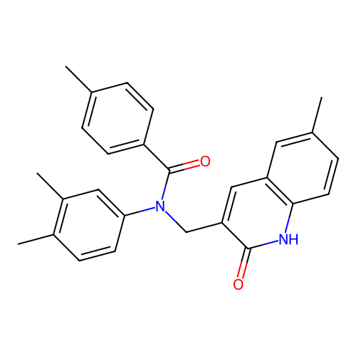 N-(3,4-dimethylphenyl)-N-((2-hydroxy-6-methylquinolin-3-yl)methyl)-4-methylbenzamide structure