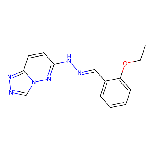 6-[(2E)-2-(2-ethoxybenzylidene)hydrazinyl][1,2,4]triazolo[4,3-b]pyridazine structure