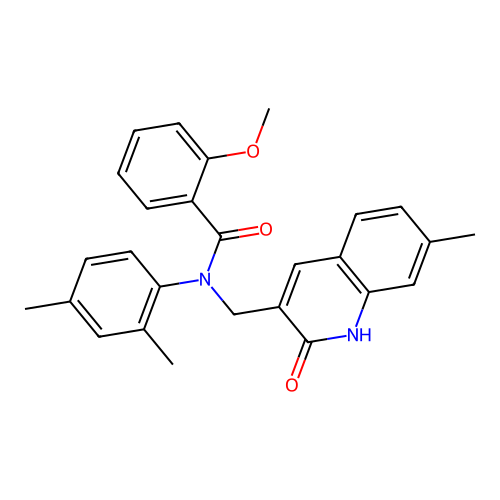 N-(2,4-dimethylphenyl)-2-methoxy-N-[(7-methyl-2-oxo-1H-quinolin-3-yl)methyl]benzamide structure