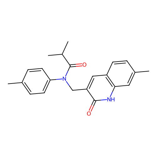 N-((2-hydroxy-7-methylquinolin-3-yl)methyl)-N-(p-tolyl)isobutyramide structure