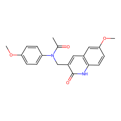 N-[(6-methoxy-2-oxo-1H-quinolin-3-yl)methyl]-N-(4-methoxyphenyl)acetamide structure