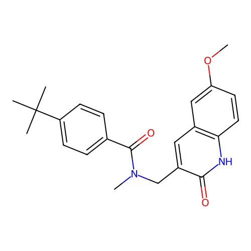 4-(tert-butyl)-N-((2-hydroxy-6-methoxyquinolin-3-yl)methyl)-N-methylbenzamide structure