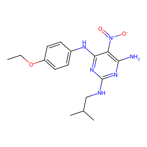 {6-Amino-2-[(2-methylpropyl)amino]-5-nitropyrimidin-4-yl}(4-ethoxyphenyl)amine structure