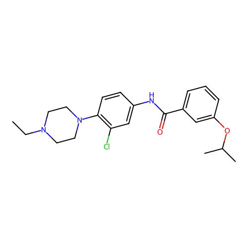 N-[3-chloro-4-(4-ethylpiperazin-1-yl)phenyl]-3-(propan-2-yloxy)benzamide structure