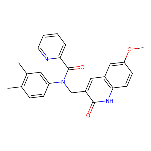 N-(3,4-dimethylphenyl)-N-((2-hydroxy-6-methoxyquinolin-3-yl)methyl)picolinamide structure
