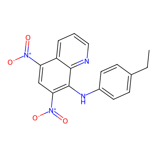 N-(4-ethylphenyl)-5,7-dinitroquinolin-8-amine structure