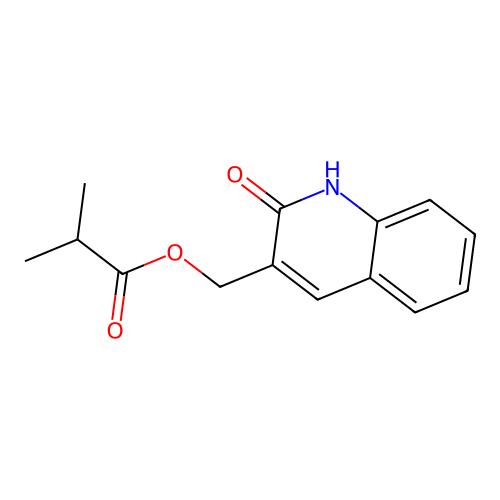 (2-oxo-1H-quinolin-3-yl)methyl 2-methylpropanoate structure
