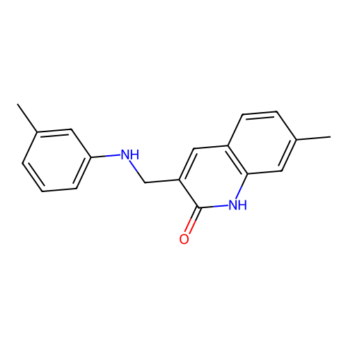 7-methyl-3-{[(3-methylphenyl)amino]methyl}quinolin-2(1H)-one structure