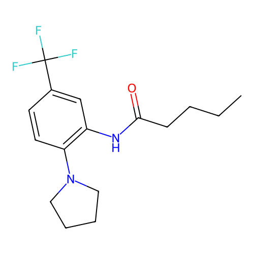 N-[2-pyrrolidin-1-yl-5-(trifluoromethyl)phenyl]pentanamide structure