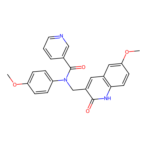 N-((2-hydroxy-6-methoxyquinolin-3-yl)methyl)-N-(4-methoxyphenyl)nicotinamide structure
