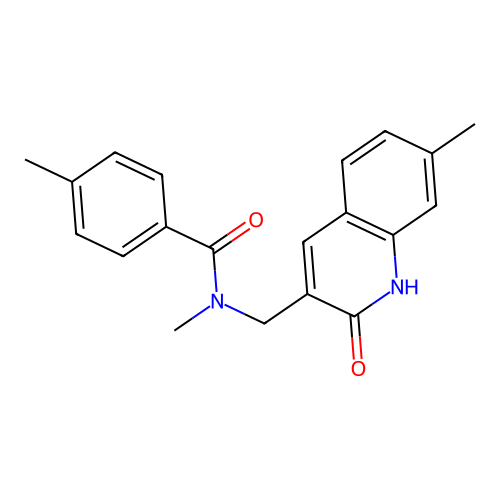 N,4-dimethyl-N-[(7-methyl-2-oxo-1H-quinolin-3-yl)methyl]benzamide structure